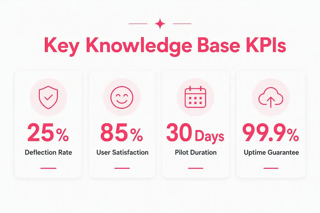 Infographic showing key KPIs for knowledge base software