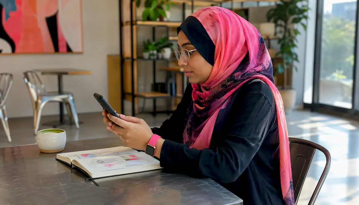 Brand messaging via smartphone in café